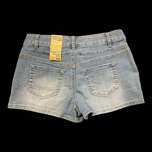 Blue Spice High Waist Jean Shorts - Picture 4 of 5